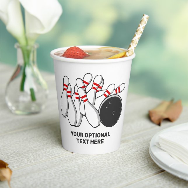 Custom Text Bowling Strike Paper Cups (Insitu)