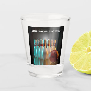 Custom Text Bowling Strike Shot Glass