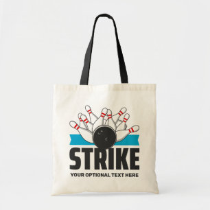Custom Text Bowling Strike Tote Bag