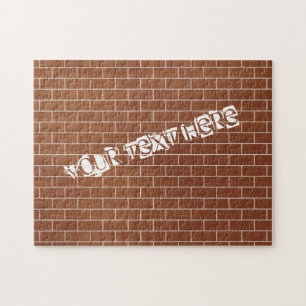Custom Text Brick Wall Puzzle - Choose Modern Font