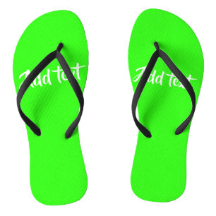 Custom text bright green plain jandals