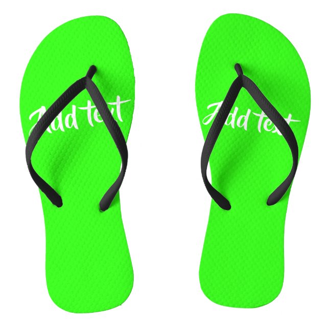 Custom text bright green plain jandals (Footbed)