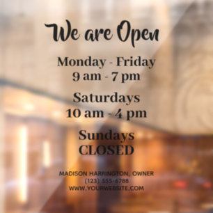 Custom Text Business Hours