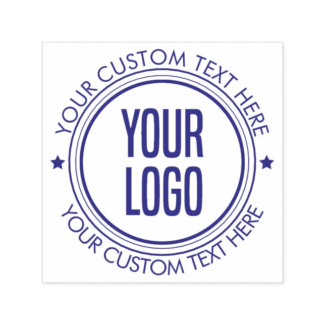 Custom Text  Business Logo Self-inking Stamp (Design)
