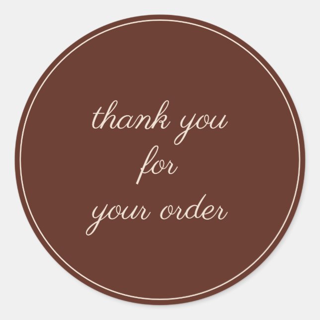 Custom Text Business Thank You Stylish Terracotta Classic Round Sticker (Front)