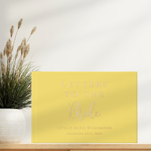 Custom Text Butter Yellow Letters to the Bride Guest Book