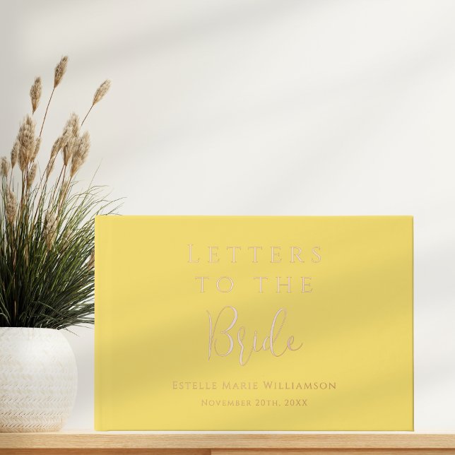 Custom Text Butter Yellow Letters to the Bride  Guest Book (Creator Uploaded)