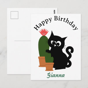 Custom Text Cactus Birthday Postcard