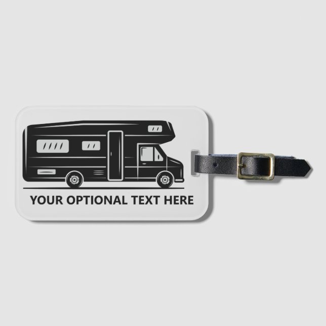Custom text Camper Van Luggage Tag (Front Horizontal)