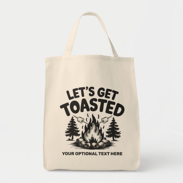 Custom Text Camping Tote Bag (Front)