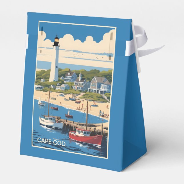 Custom Text Cape Cod Massachusetts Favour Box (Back Side)
