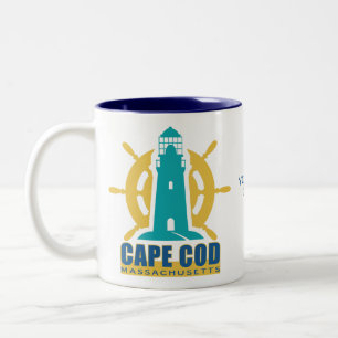 Custom Text Cape Cod Massachusetts Two-Tone Coffee Mug