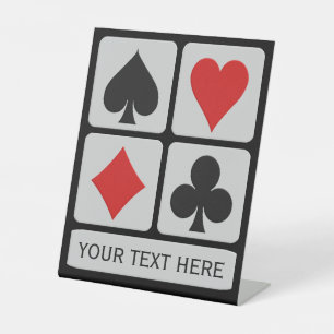 Custom Text Card Player Pedestal Sign