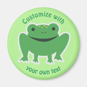 Custom Text Cartoon Frog Magnet