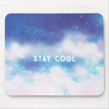 Custom Text Celestial Blue Nebula Mouse Pad