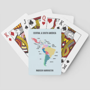 Custom Text Central & South America Playing Cards