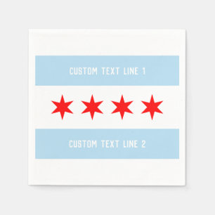 Custom Text Chicago Flag Template Napkin