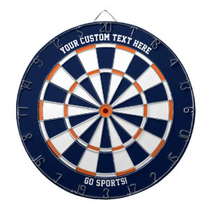 Custom Text Chicago Illinois Sports Blue Orange Dartboard