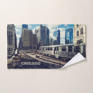 Custom Text Chicago USA Hand Towel