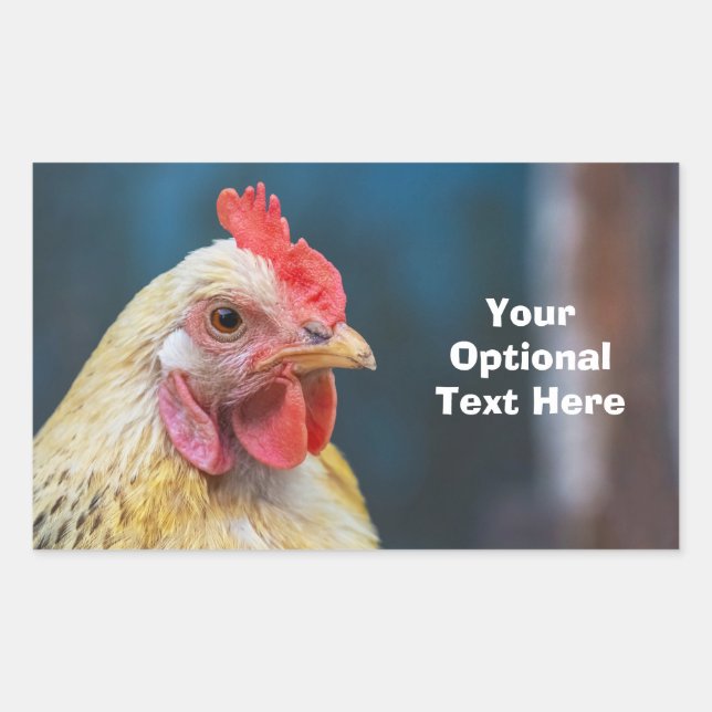 Custom Text Chicken Rectangular Sticker (Front)