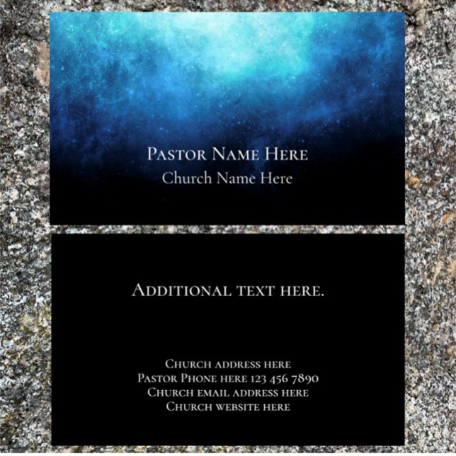 Custom Text Christian Church Pastor Personalised  Business Card (Easily personalize this unique modern nebula business card for Pastor, minister or church.
)