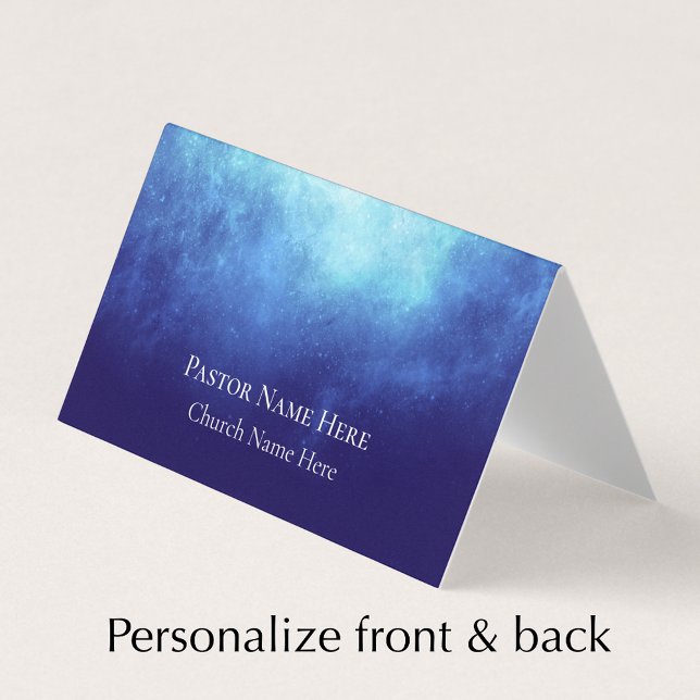 Custom Text Christian Church Pastor Personalized  Business Card (Add custom text to front & back of this unique cool nebula business card.
)