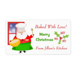Custom Text Christmas Baking Sticker / Labels