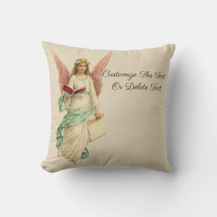 Custom Text/ Christmas Vintage Retro Angel Girl Cushion