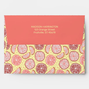 Custom Text Citrus Pattern Envelope