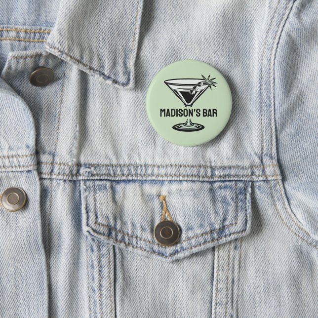Custom Text Cocktail 6 Cm Round Badge (In Situ)