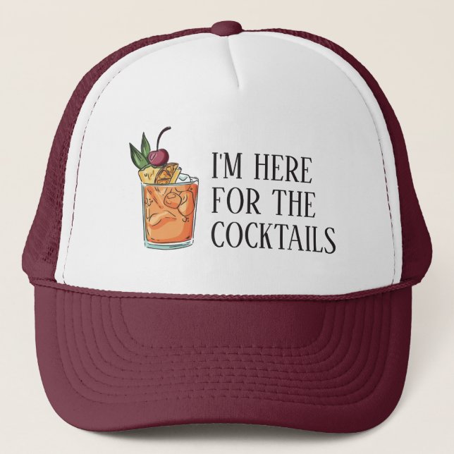 Custom Text Cocktail Trucker Hat (Front)