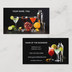 Custom Text Cocktails Business Card