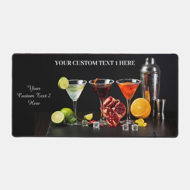 Custom Text Cocktails Desk Mat (Front)