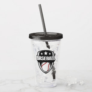 Custom Text & Color Baseball Acrylic Tumbler