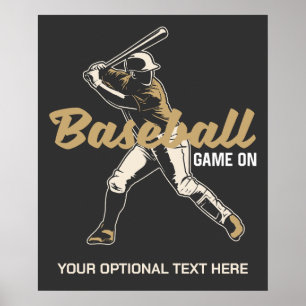 Custom Text & Color Baseball Player Poster