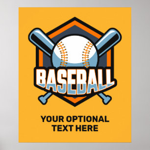 Custom Text & Color Baseball Poster