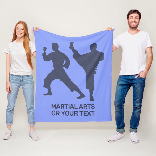 Custom Text & Color Martial Arts Fleece Blanket (In Situ)