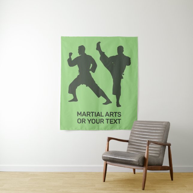 Custom Text & Color Martial Arts Tapestry (In Situ)