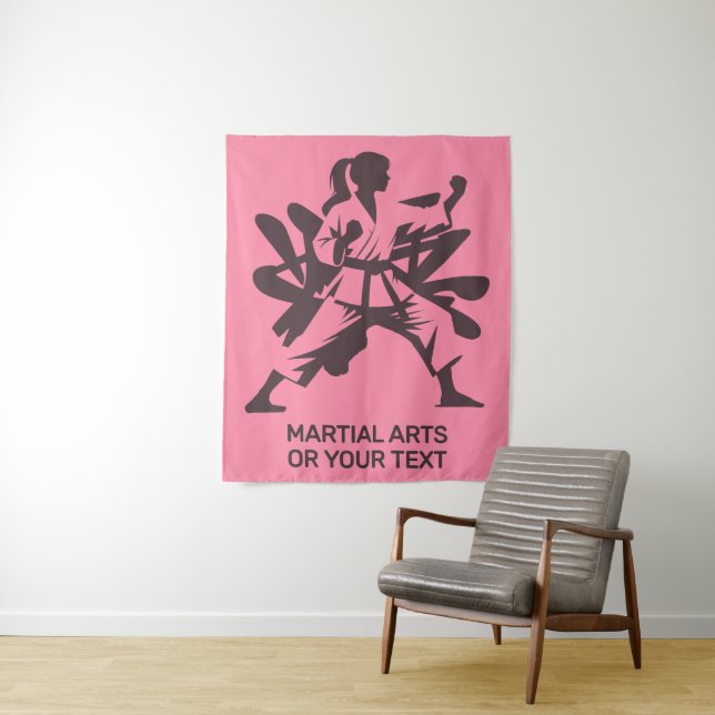 Custom Text & Color Martial Arts Tapestry (In Situ)