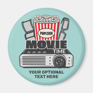 Custom Text & Color Movie Time Magnet