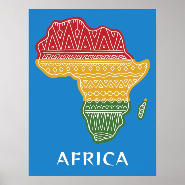 Custom Text & Colour Africa Poster (Front)
