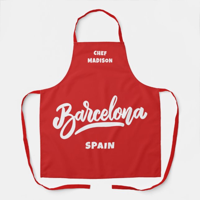 Custom Text & Colour Barcelona Apron (Front)