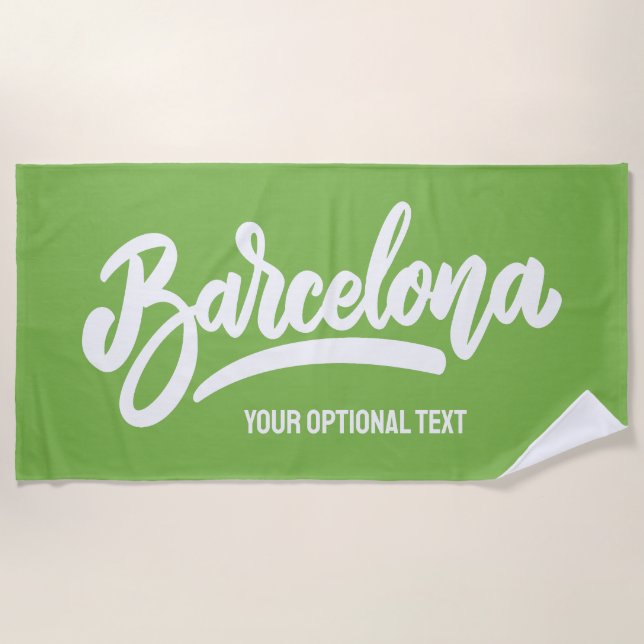 Custom Text & Colour Barcelona Beach Towel (Front)