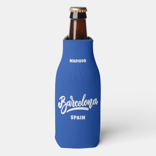 Custom Text & Colour Barcelona Bottle Cooler (Bottle Front)