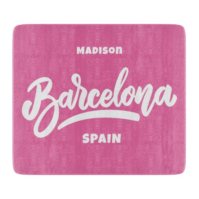 Custom Text & Colour Barcelona Cutting Board (Front)