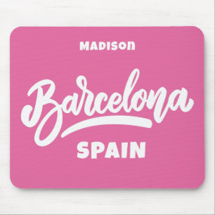 Custom Text & Colour Barcelona Mouse Pad
