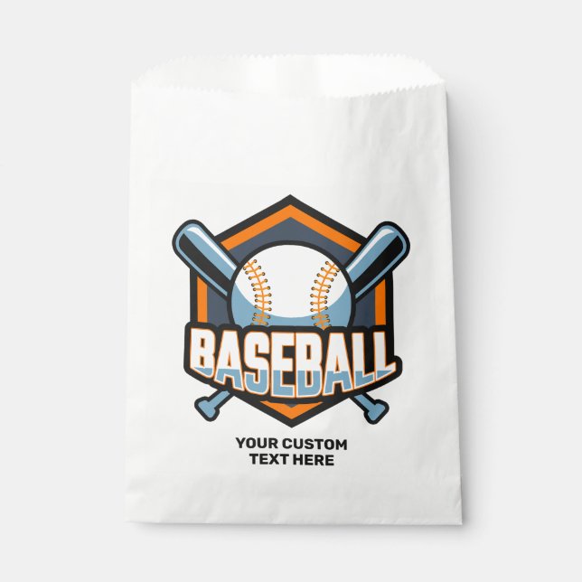 Custom Text & Colour Baseball Favour Bags (Front)