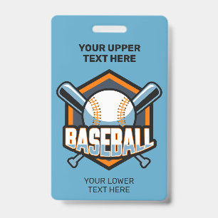 Custom Text & Colour Baseball ID Badge