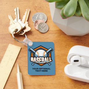 Custom Text & Colour Baseball Key Ring