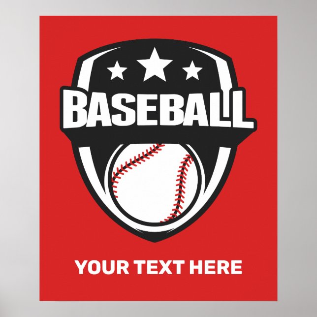 Custom Text & Colour Baseball Poster (Front)